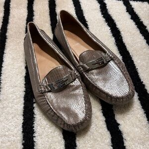 Coach Metallic snake skin loafers